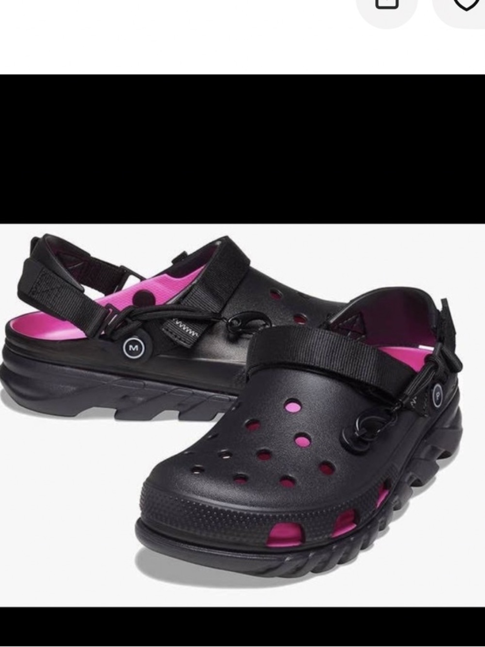 Crocs Duet Max Clog |I × Post Malone Mens 4Woman's 6 Black/ Pink Shoes